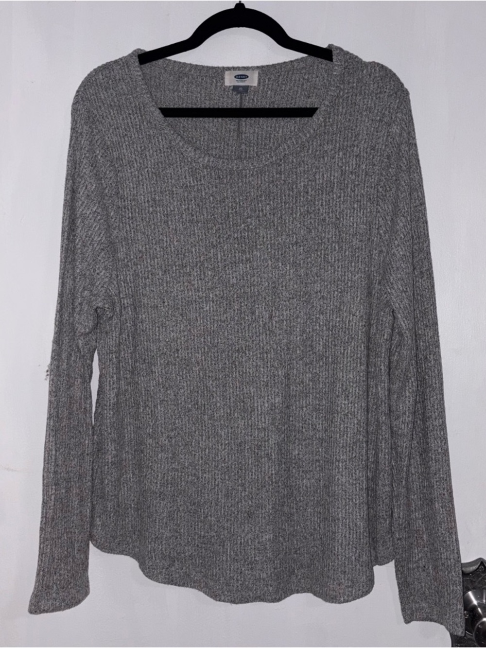 Old Navy Gray Scoop Neck Ribbed Sweater
